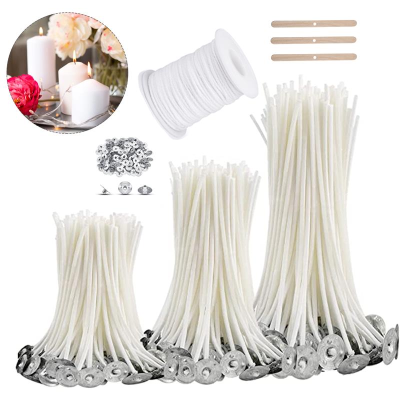 Cotton Wick Pre Tabbed - 100/50pcs Stoppini per candele senza fumo