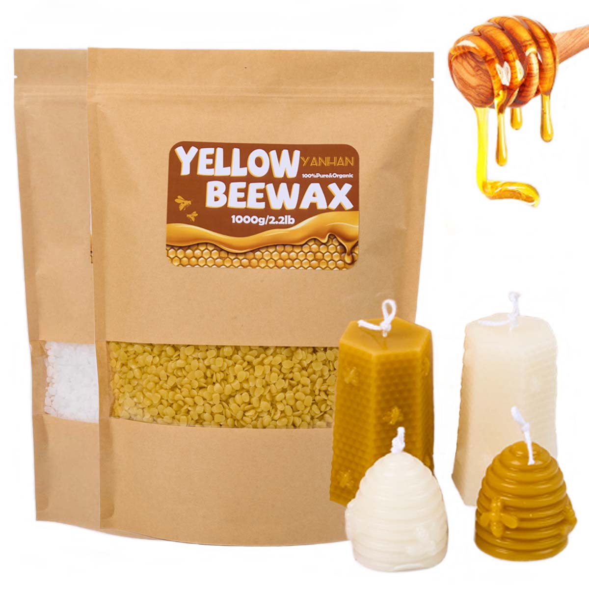 Candle Making Los Angeles - 1000g puro naturale granulare bianco giallo